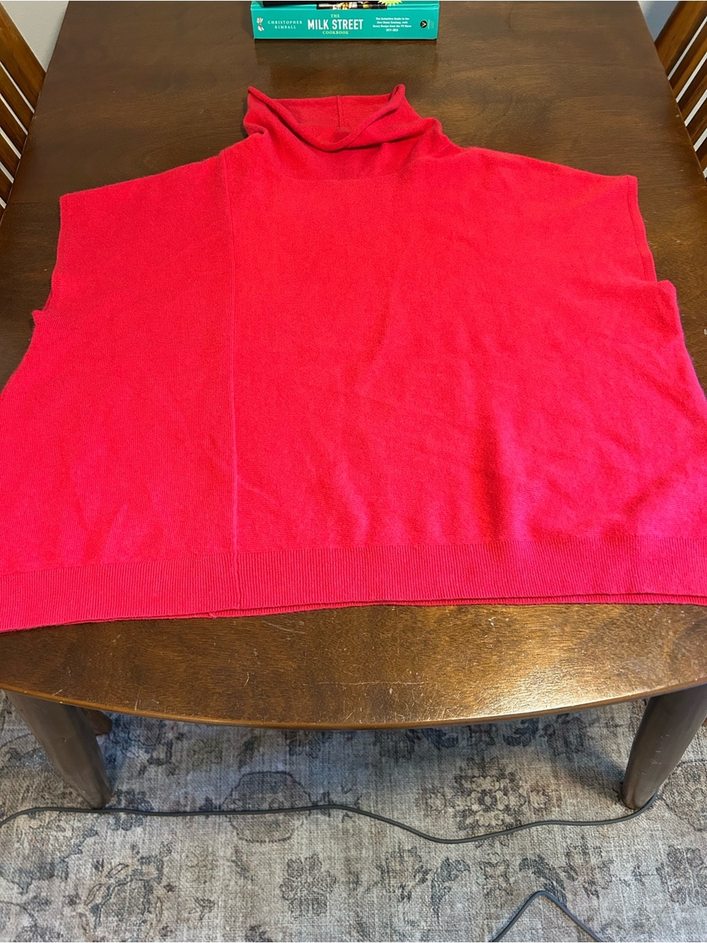 Anthropologie Hot pink 100% Cashmere Turtleneck Sweater vest